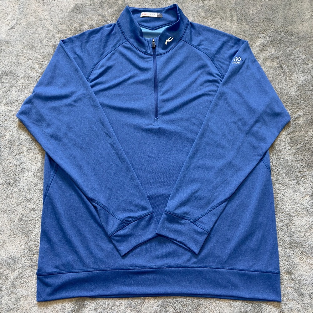 KJUS Sweater Men 2XL Blue Golf Mid Layer 1/2 Zip Keano Lightweight UPF Quick Dry